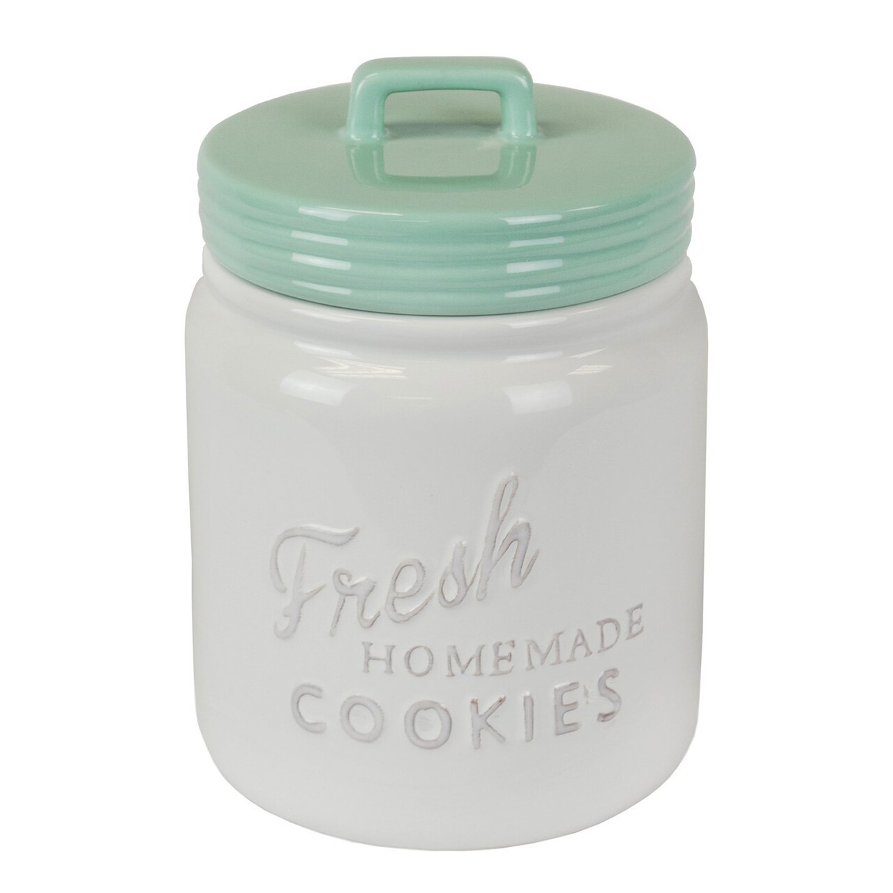 Contemporary Home Living 6" x 6" Aqua Blue Large Ceramic Cookie Jar